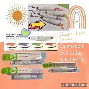 🌙 ⭐️RARE⭐️NIB MARY KAY AT PLAY SHADOW AND LINER COMBO IN SHADE CARMELLOW